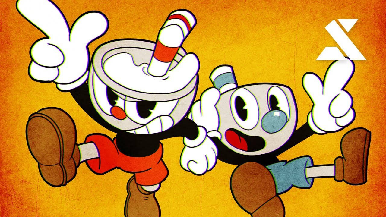 Cuphead, red and blue outfits, thumbs up, HD Desktop Wallpaper