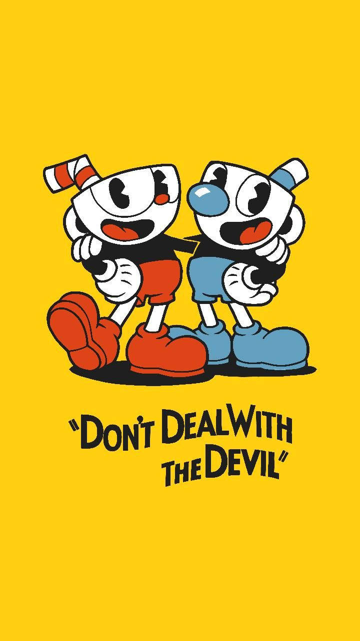 Cuphead, yellow, red and blue outfits, HD Phone Wallpaper