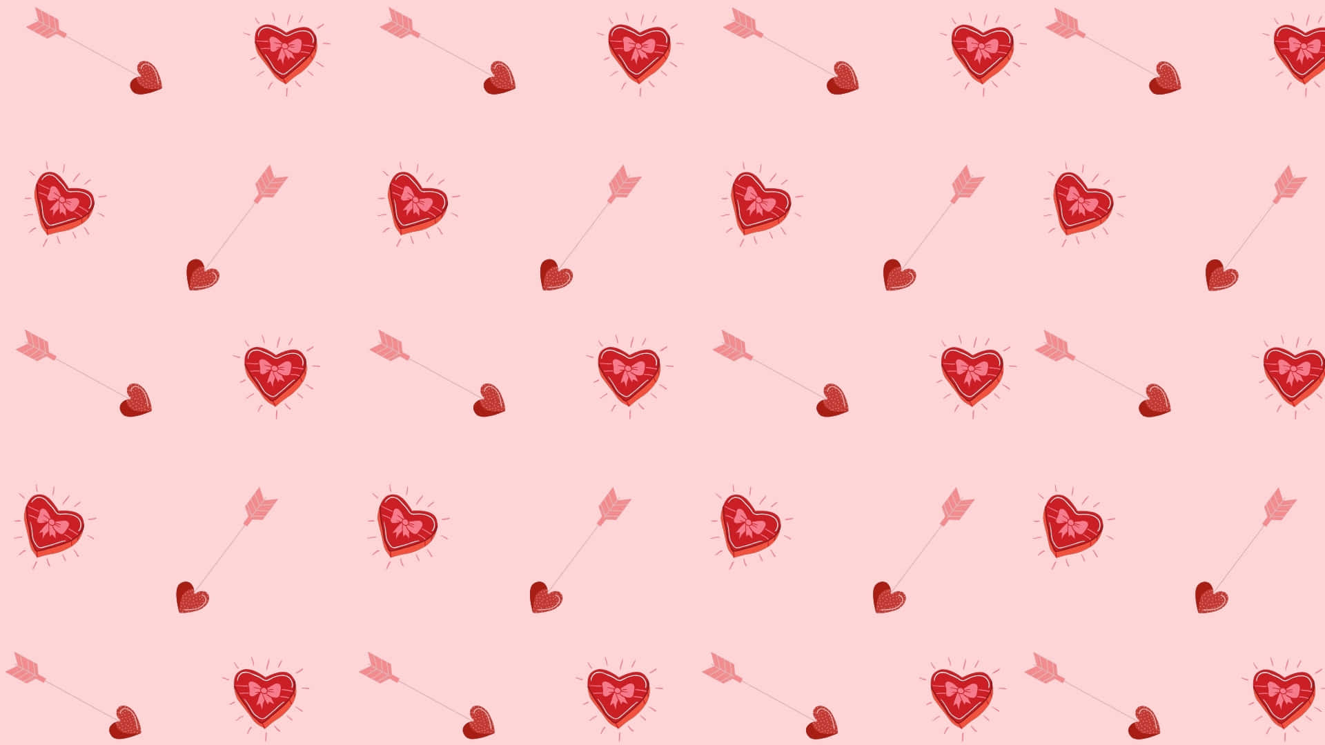 Cupid Arrow, heart pattern, red hearts, Full HD Desktop Wallpaper