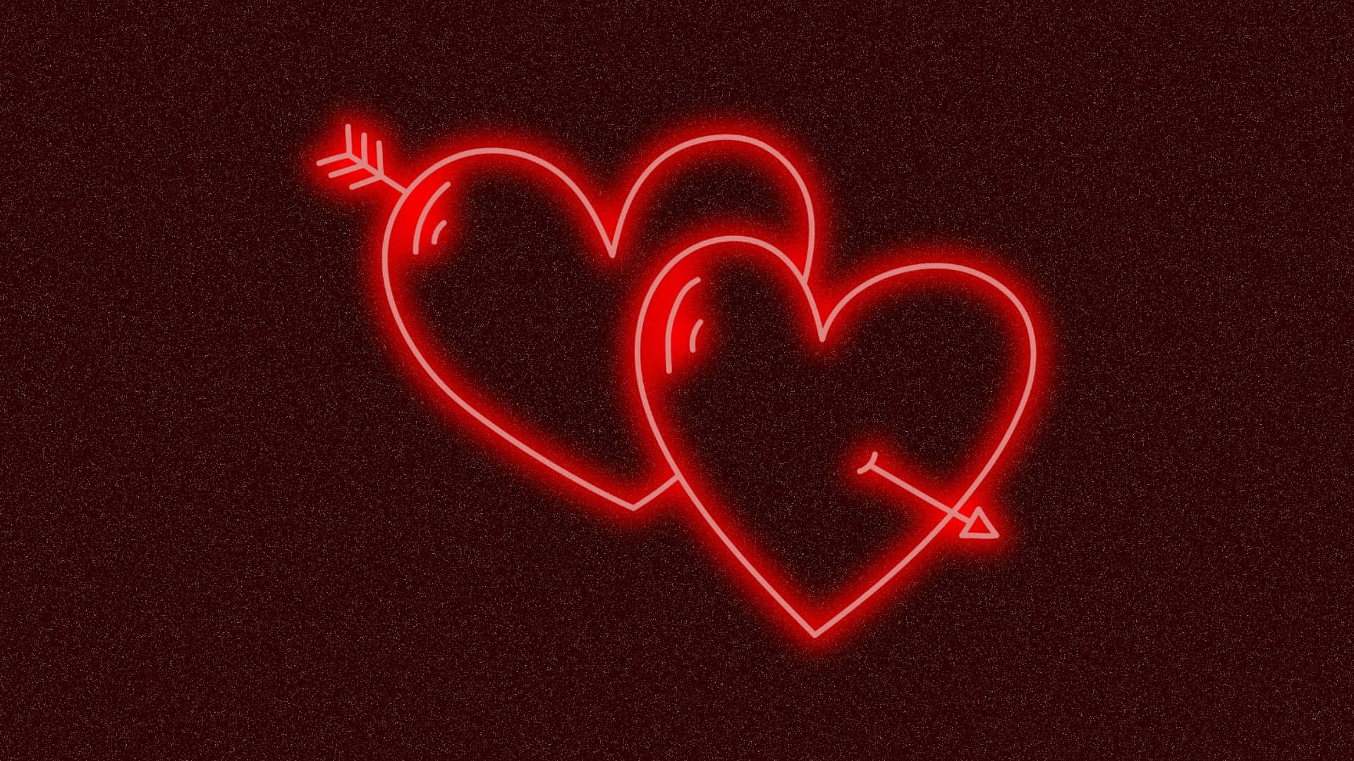 Cupid Arrow, neon hearts, glowing red neon, Full HD Desktop Wallpaper