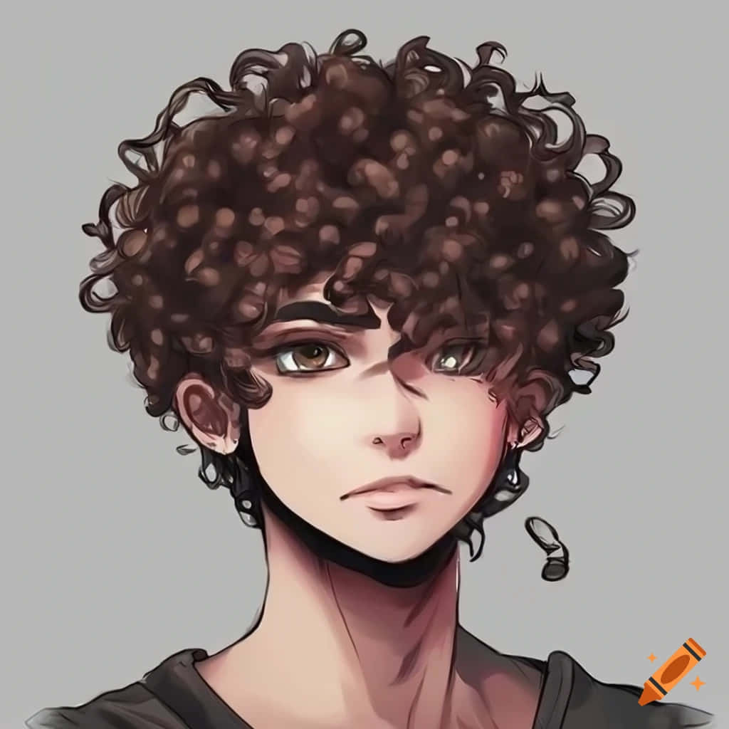 curly haired boy, dark brown curly hair, black face mask, SD Desktop Wallpaper
