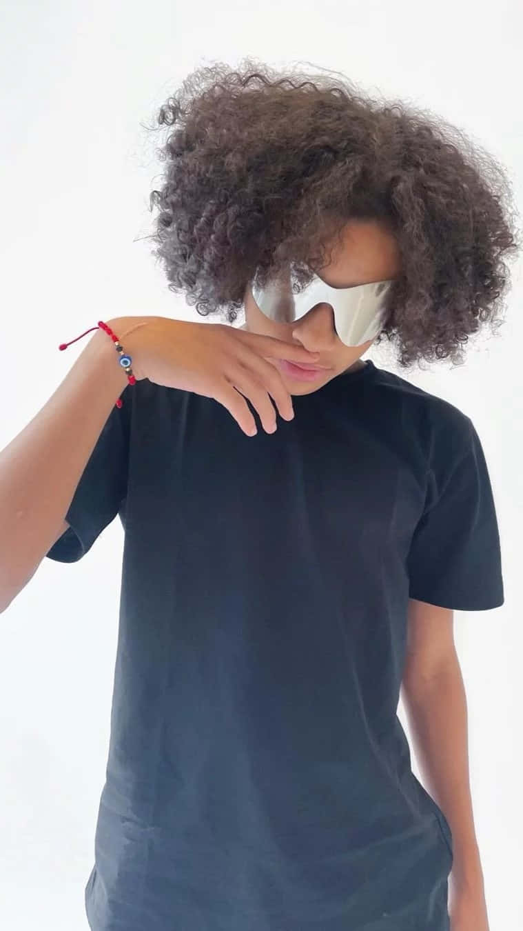 youth, curly hair, futuristic white goggles, HD Phone Wallpaper
