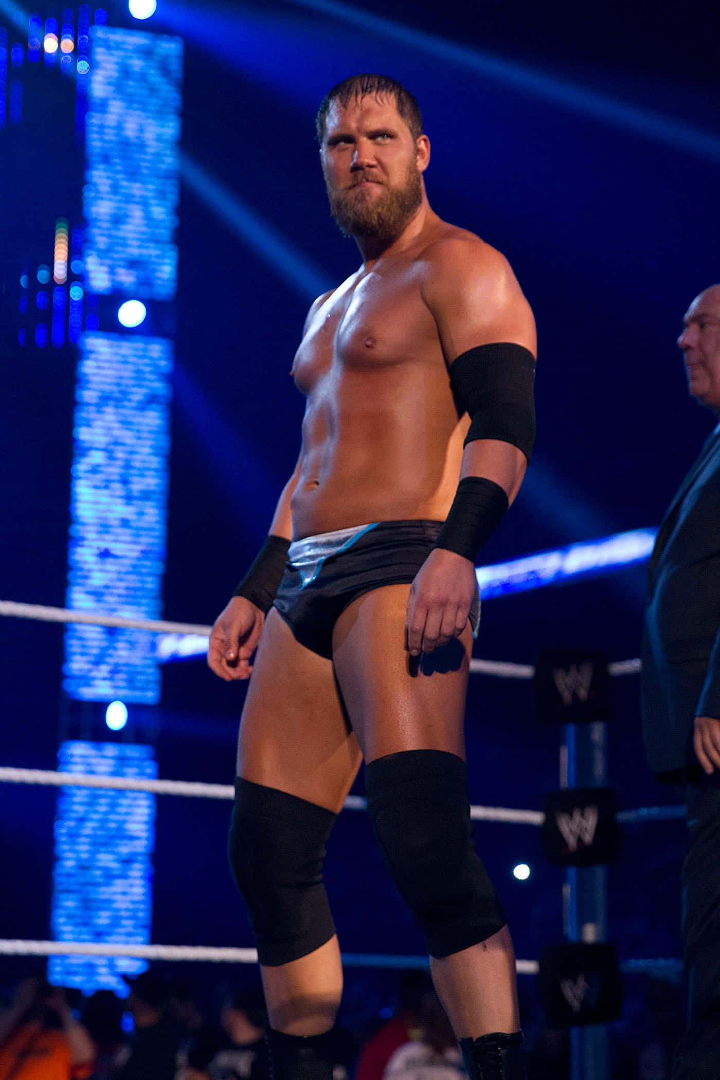 Curtis Axel, black gear, wrestling ring, Full HD Phone Wallpaper