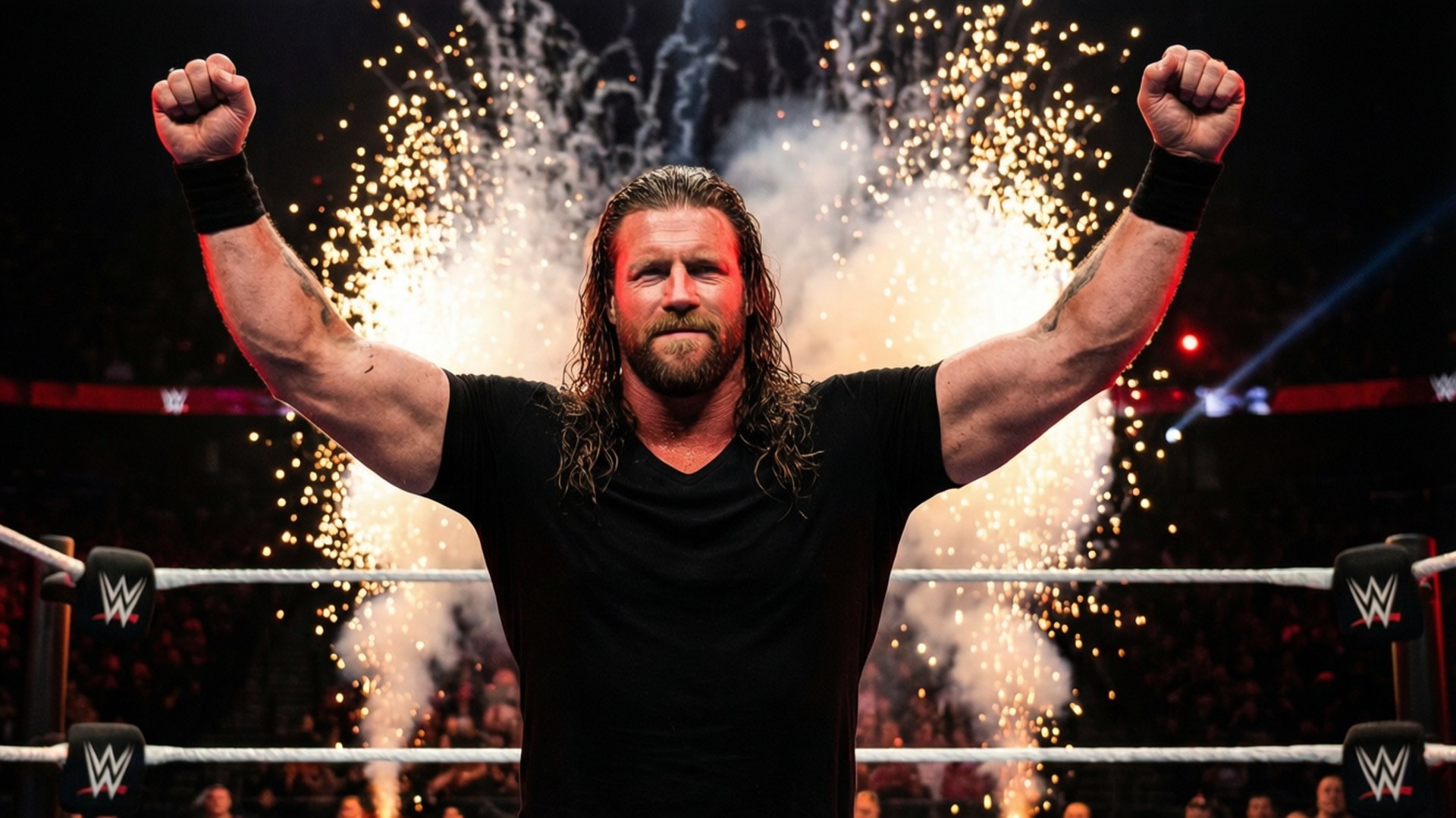 Curtis Axel, ring, fireworks, Full HD Desktop Wallpaper
