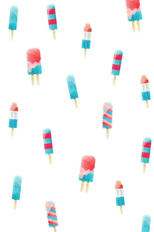 patriotic popsicles pattern, 4th July Aesthetic, red blue and white, SD Phone Wallpaper