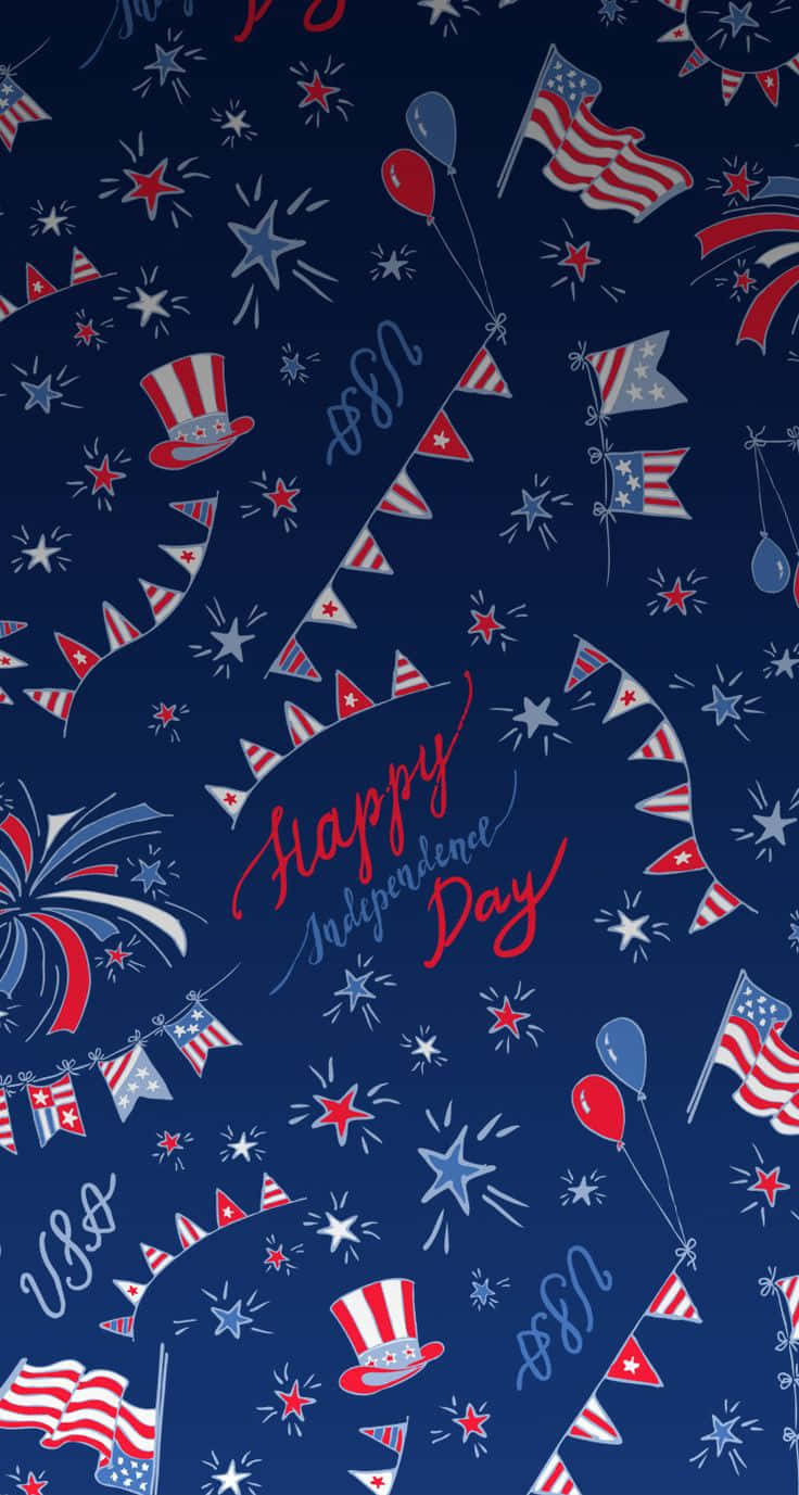 4th of July Celebration Pattern, dark blue, red white and blue, HD Phone Wallpaper