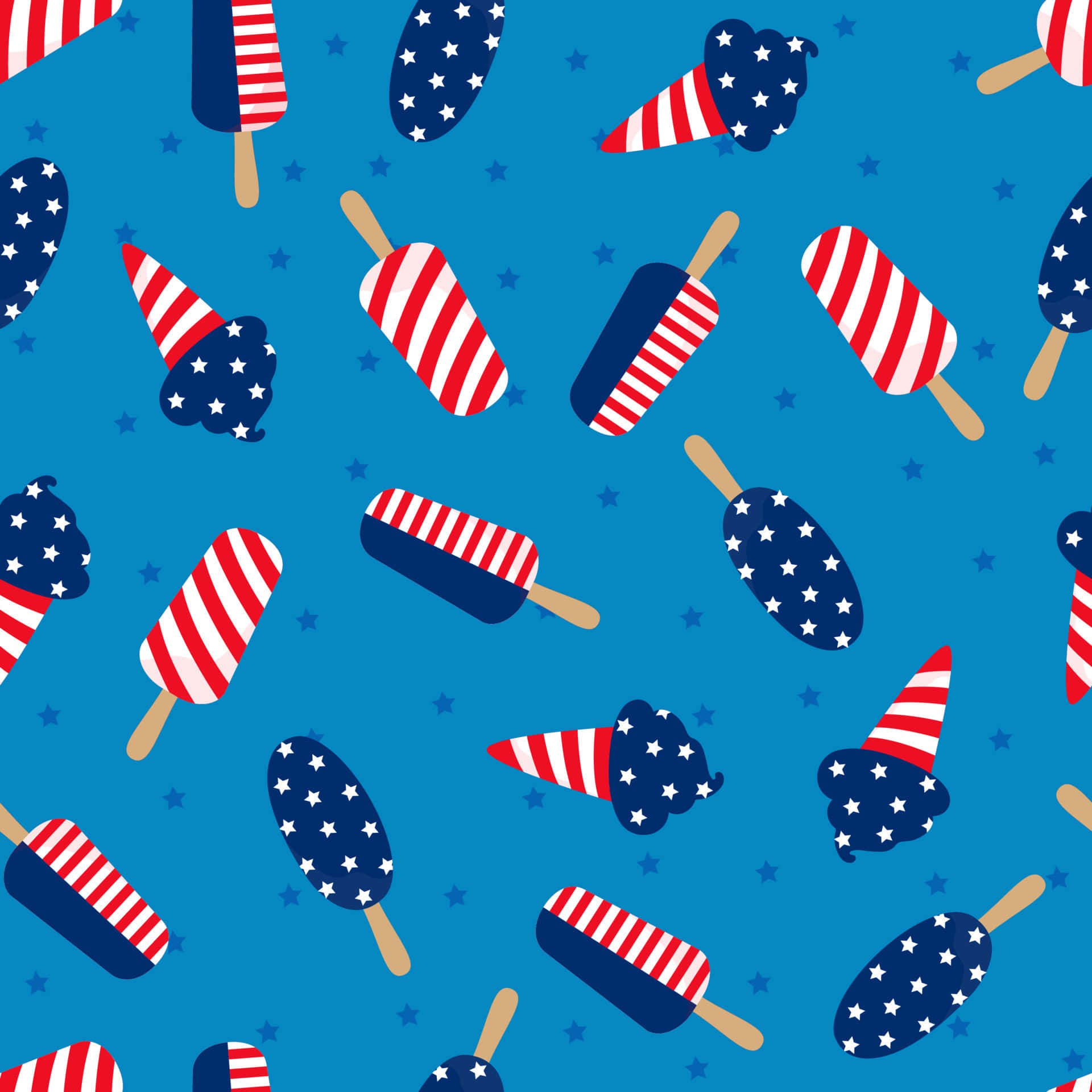 patriotic popsicles, red white striped, star-spangled, Full HD Desktop Wallpaper