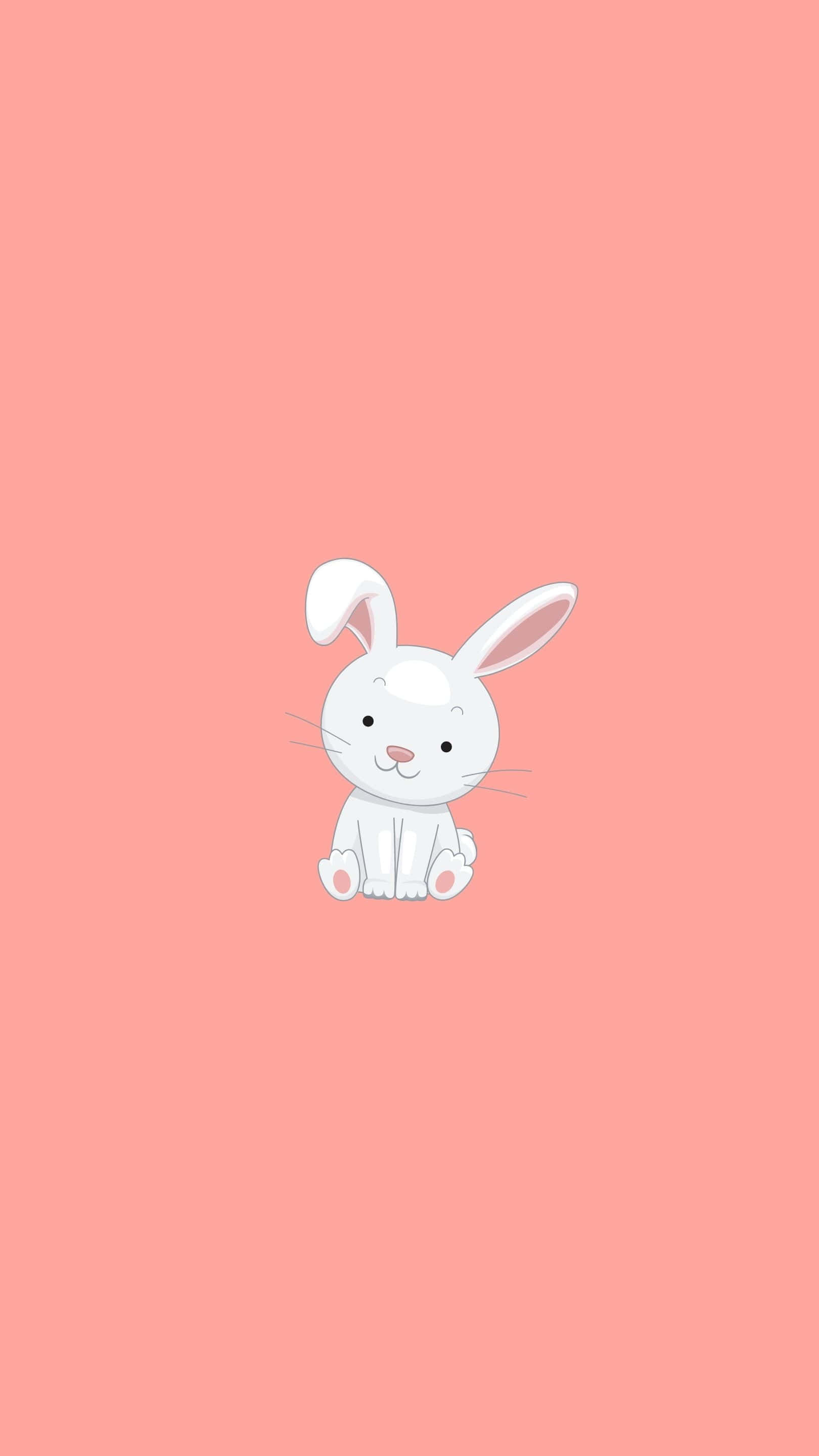 cute aesthetic anime, Adorable Aesthetic Anime Girl, white cartoon bunny, 2K Phone Wallpaper