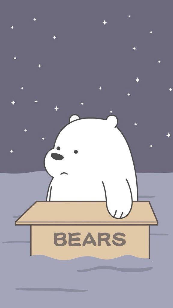 Cute Aesthetic Cartoon, ice bear, white cartoon bear, SD Phone Wallpaper