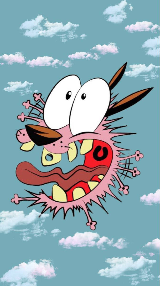 Cute Aesthetic Cartoon, pink creature, spiky limbs, SD Phone Wallpaper