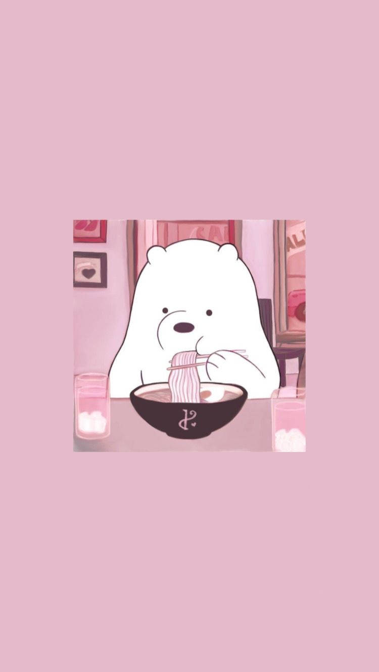Cute Aesthetic Cartoon, ice bear, white cartoon bear, HD Phone Wallpaper