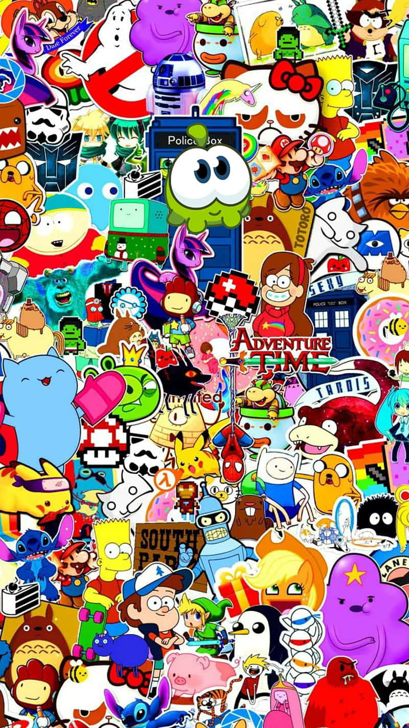 cartoon characters, pop culture icons, vibrant, HD Phone Wallpaper