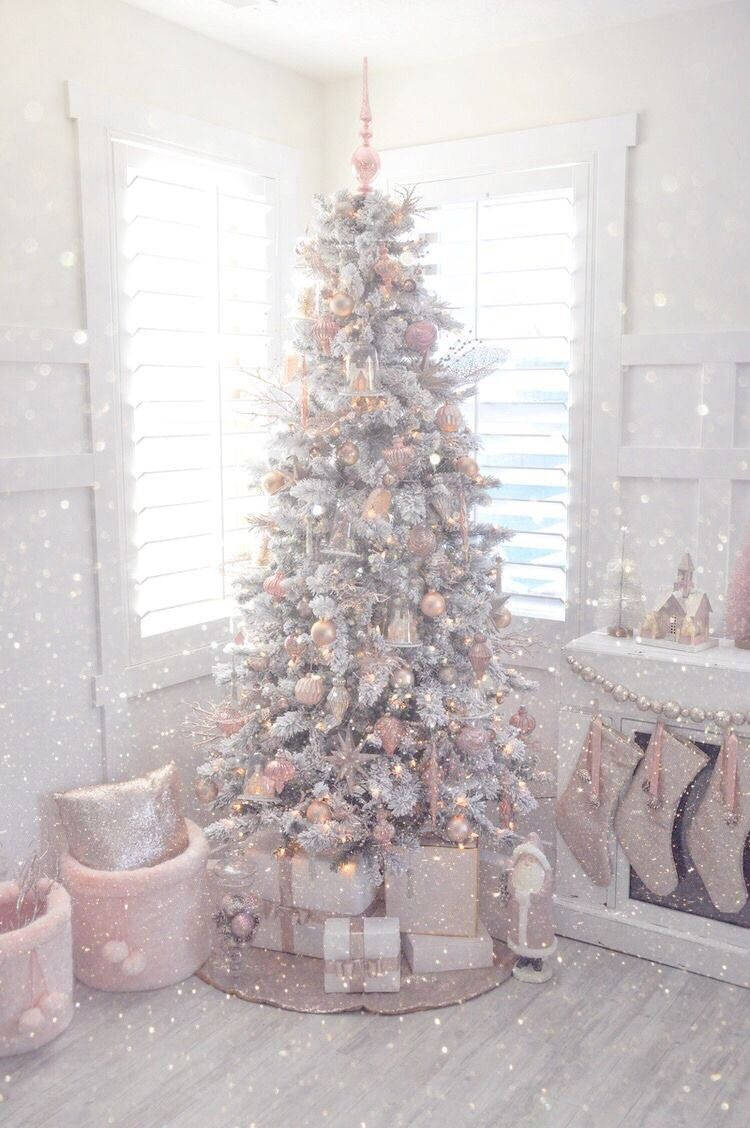pink, white, glittering ornaments, SD Phone Wallpaper