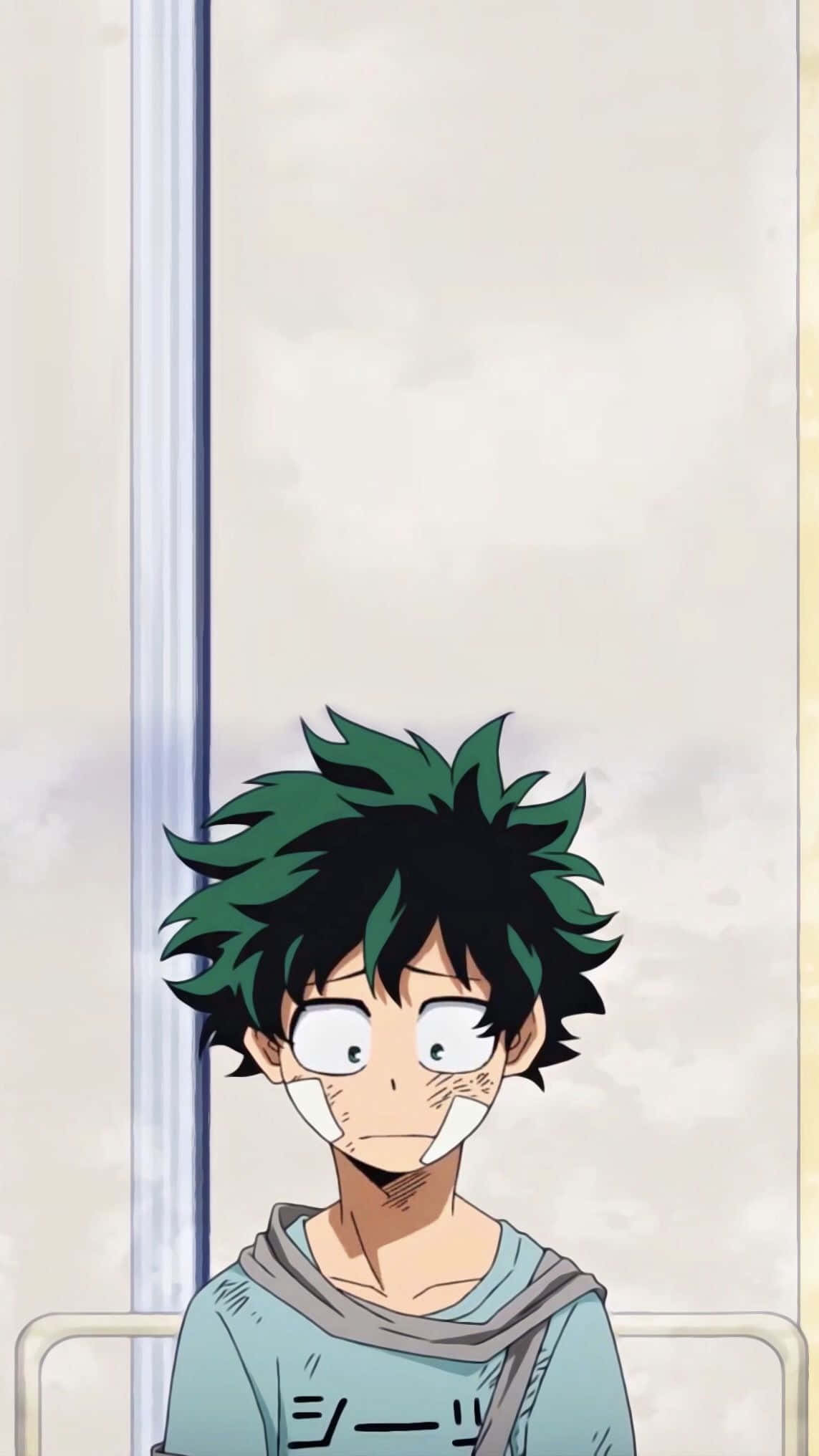 Deku, green spiky hair, mask, Full HD Phone Wallpaper