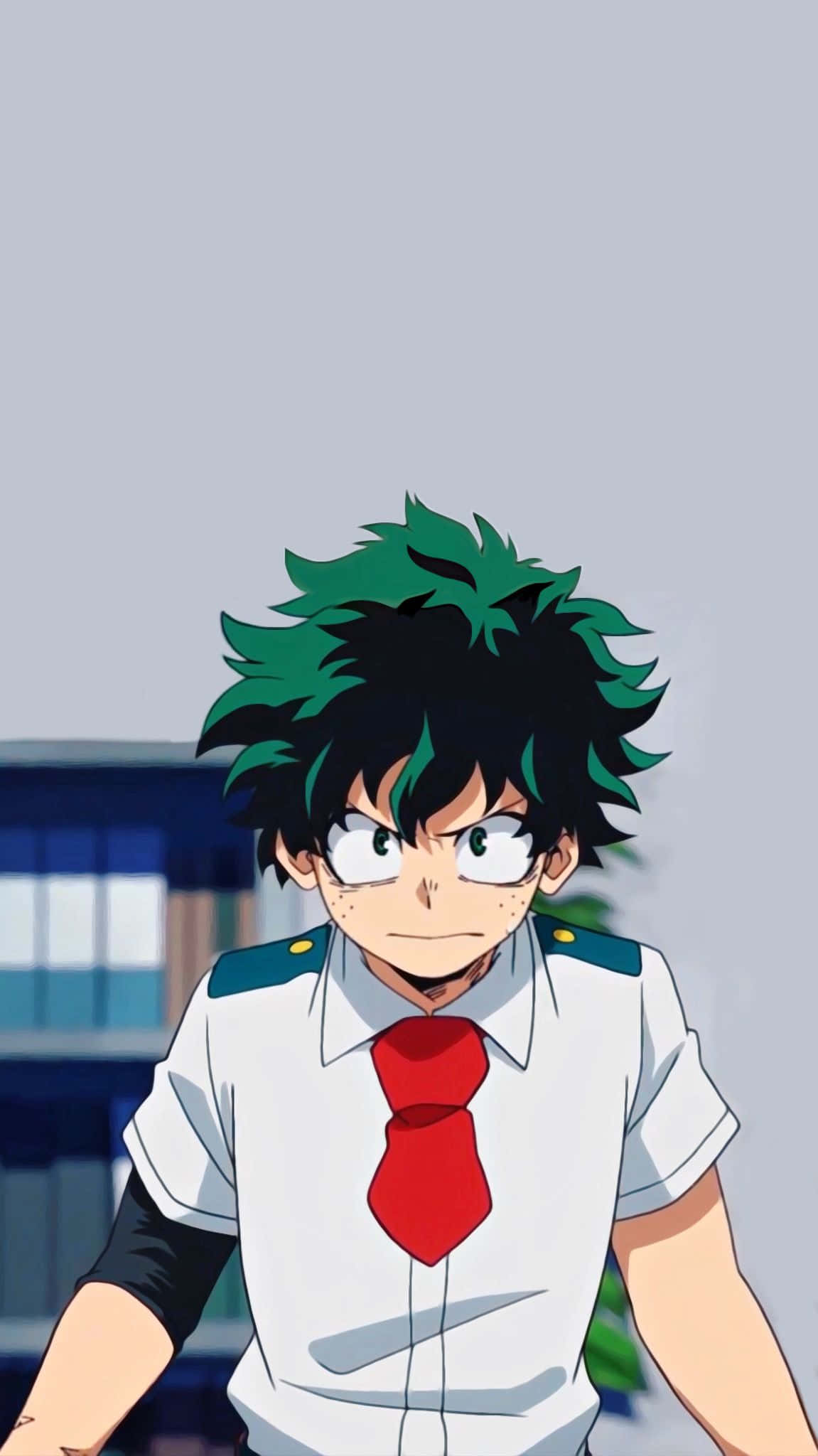 Cute Aesthetic Deku, anime boy, spiky green and black hair, Full HD Phone Wallpaper