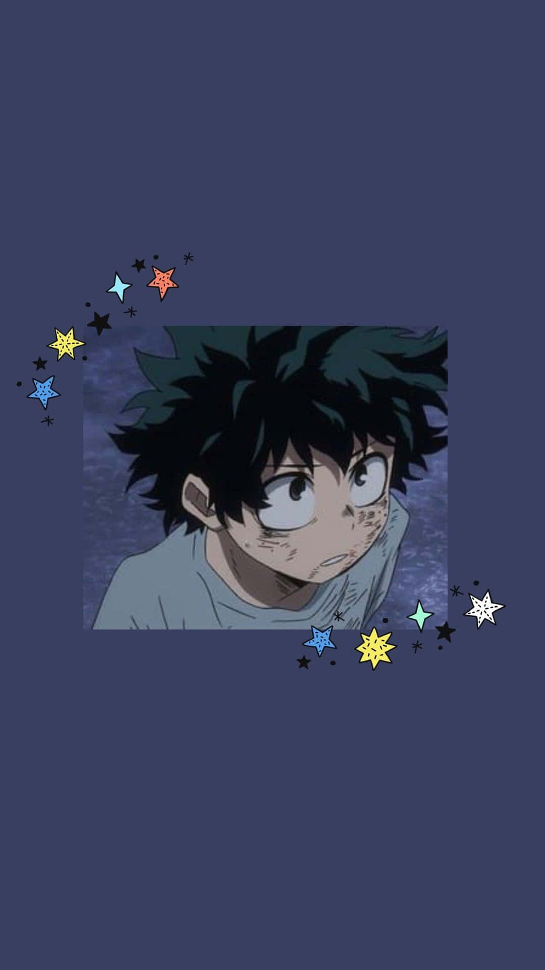 Cute Aesthetic Deku, messy black hair, freckles, Full HD Phone Wallpaper