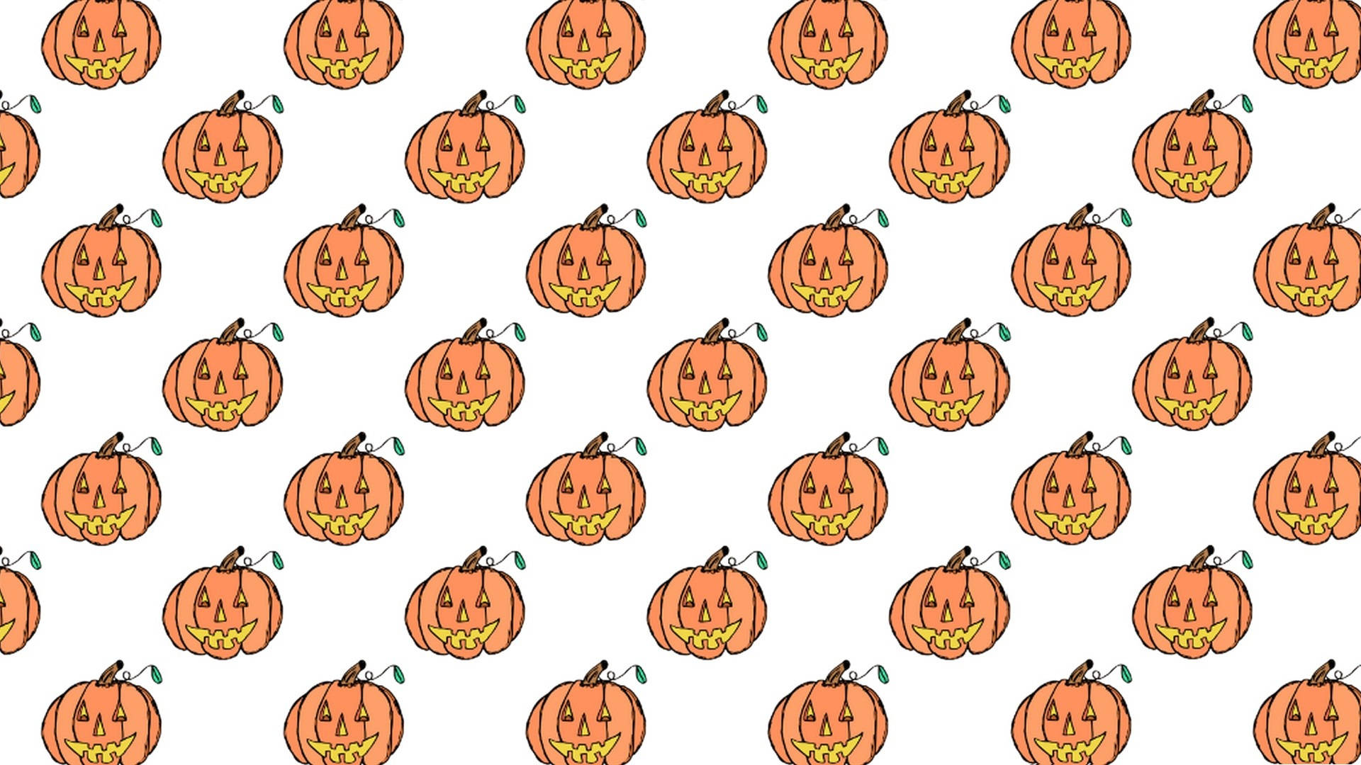 classic pumpkins, cartoon jack-o'-lanterns, wide grins, Full HD Desktop Wallpaper