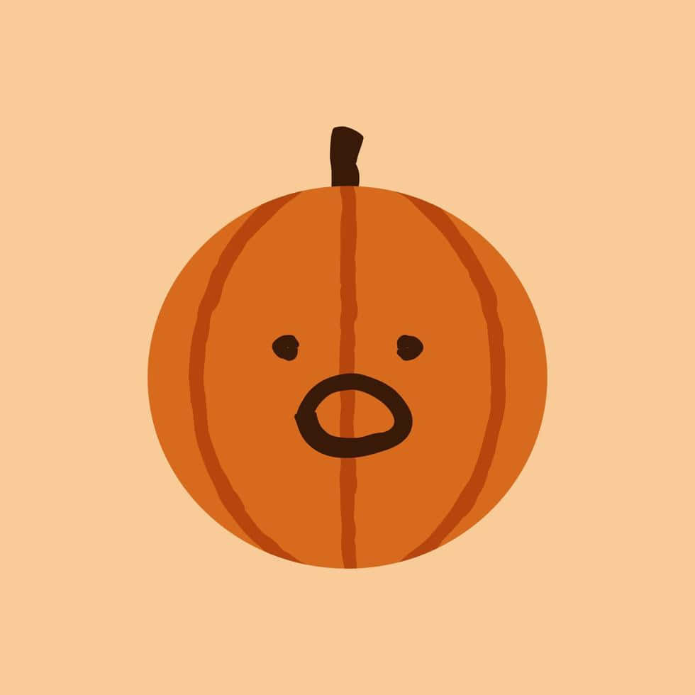 Aesthetic Cute Halloween Pumpkin, shocked face, cartoon pumpkin, SD Desktop Wallpaper