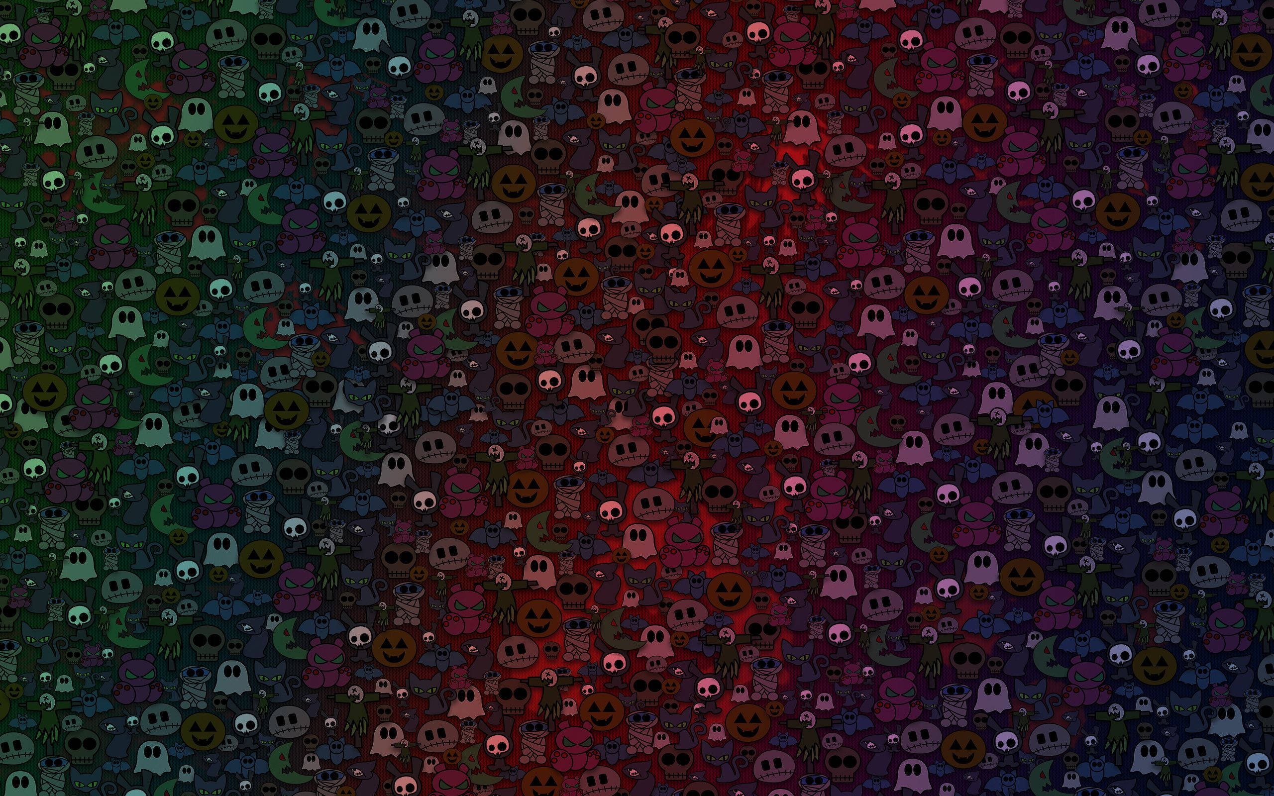 Cute Aesthetic Halloween, ghosts, pumpkins, 2K Desktop Wallpaper