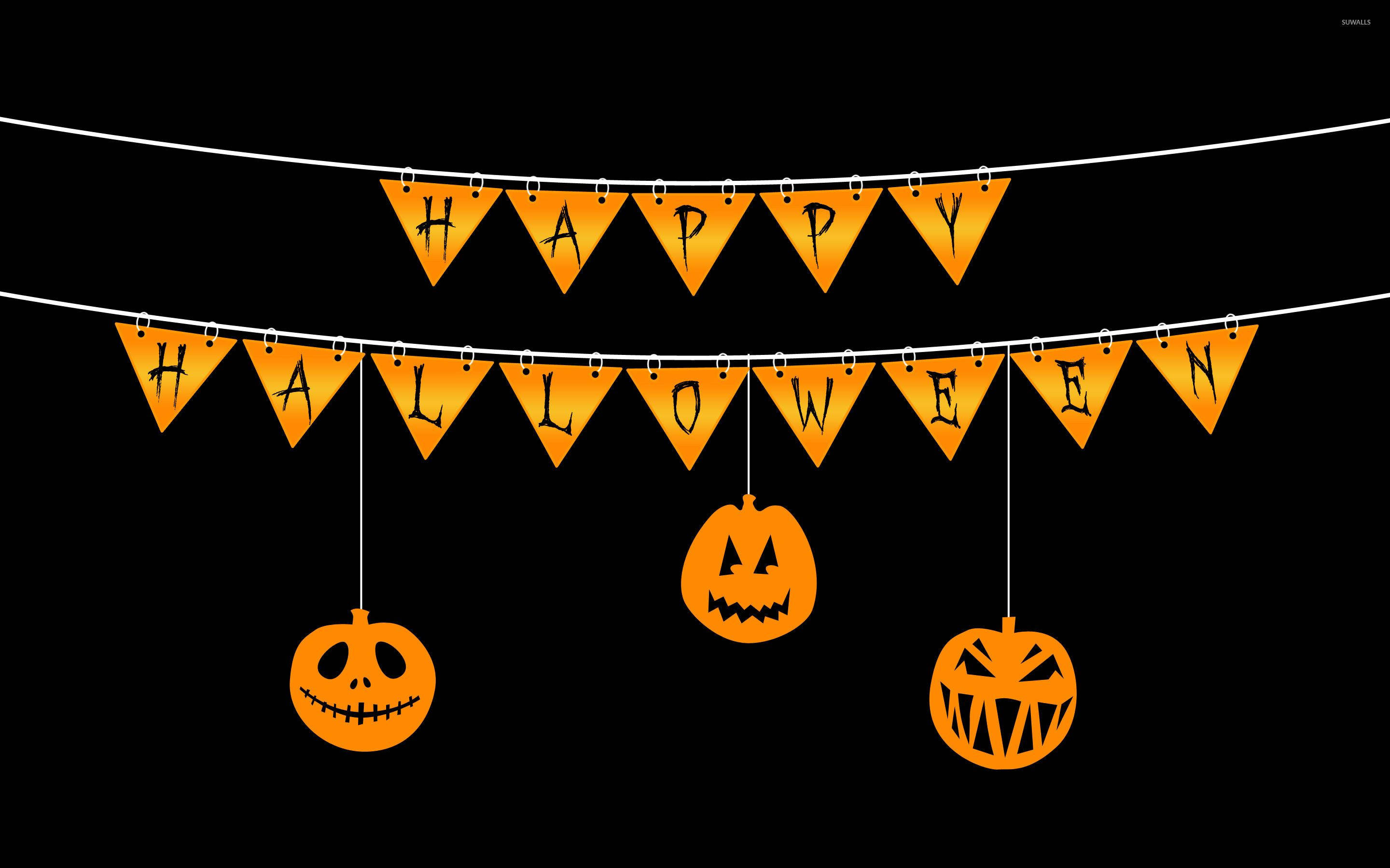 Cute Aesthetic Halloween, HAPPY HALLOWEEN, jack-o'-lanterns, 2K Desktop Wallpaper
