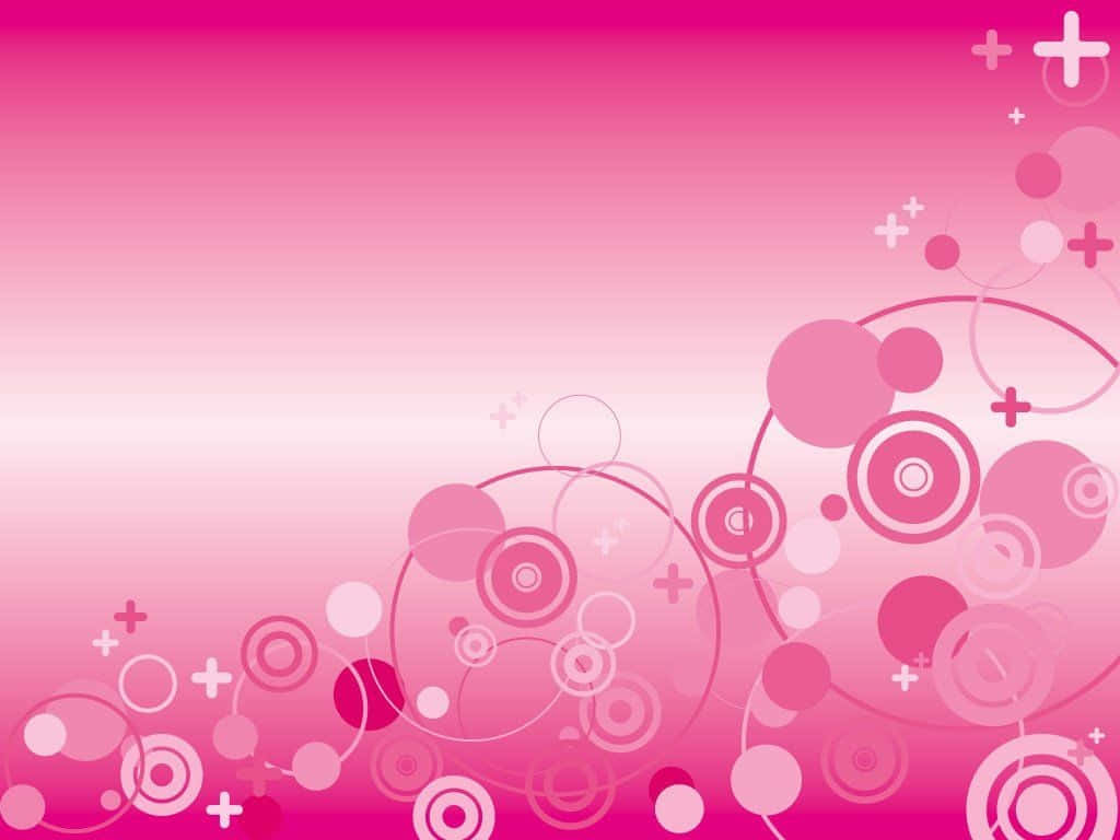 Pink Abstract Cute Girly iPad, vibrant pink gradient, floating circles, SD Desktop Wallpaper