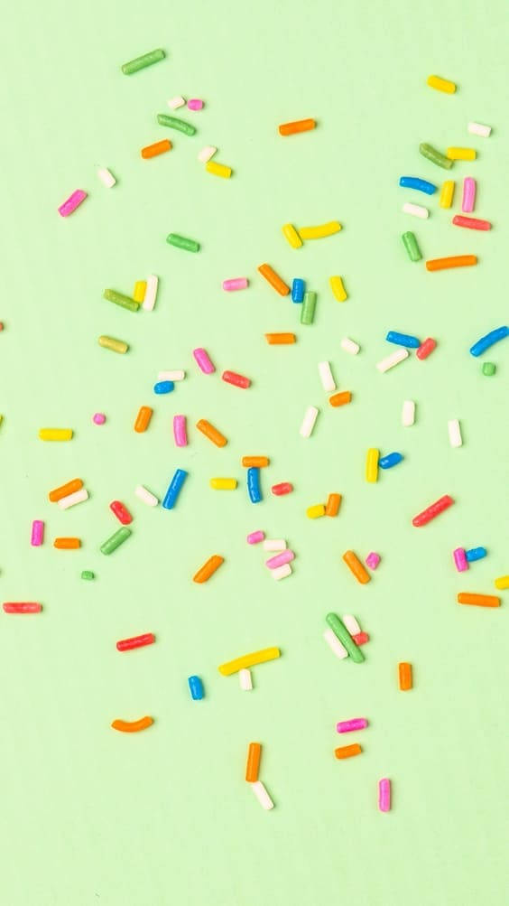 Sprinkles Girly iPhone, rainbow sprinkles, soft mint green background, SD Phone Wallpaper