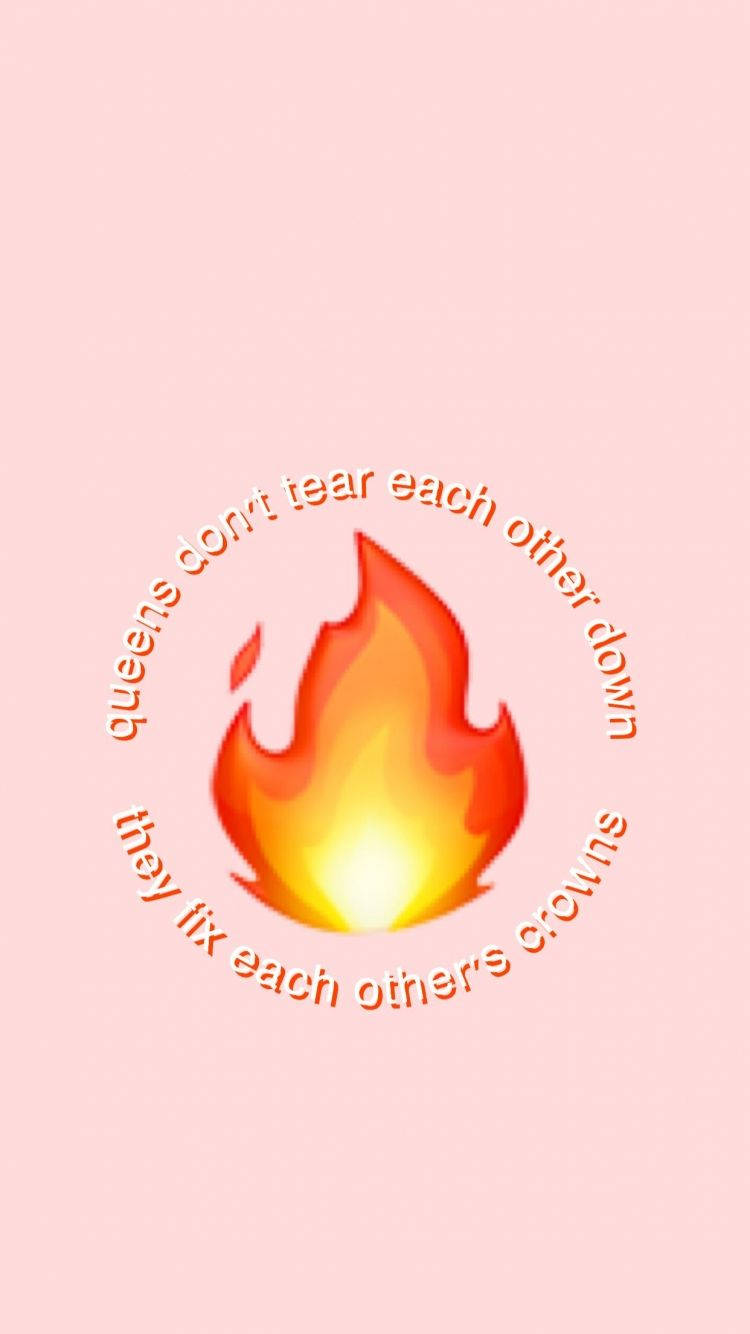 Cute Fire Sticker Aesthetic Phone, flame icon, soft pink background, HD Phone Wallpaper