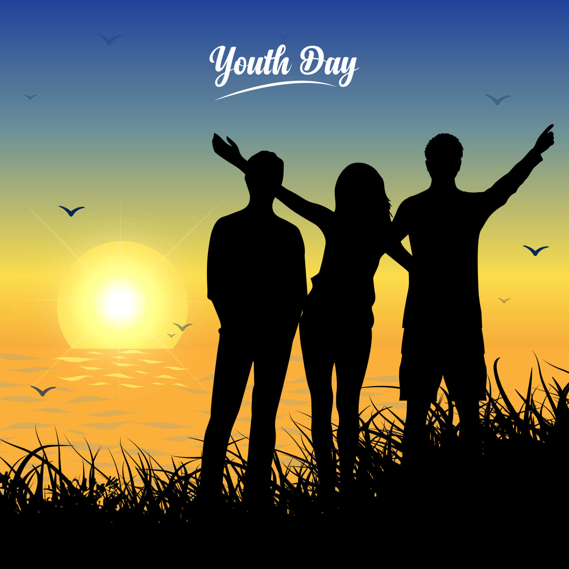 Cute Aesthetic Teenage, youth day, sunset, Full HD Desktop Wallpaper