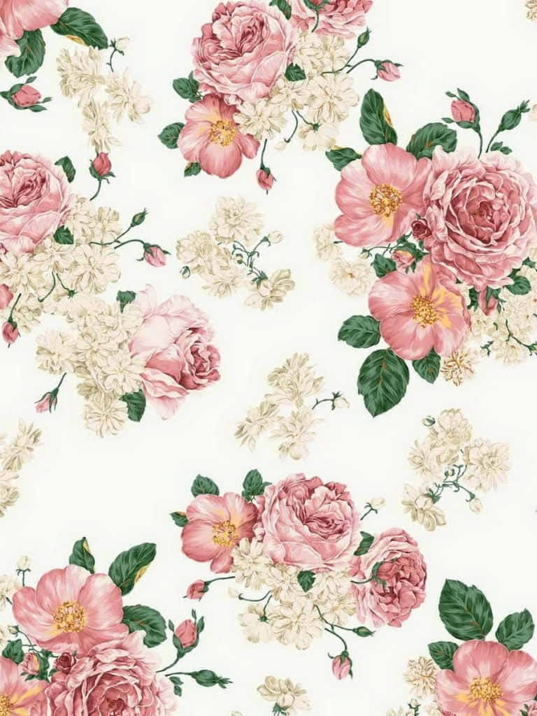 Cute Aesthetic, iPad, soft pink roses, SD Phone Wallpaper