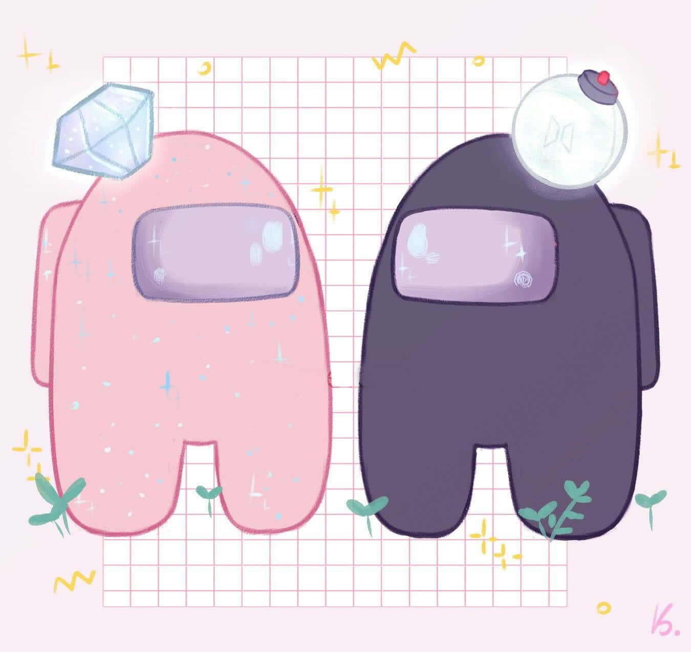 Among Us, pink, purple, HD Desktop Wallpaper