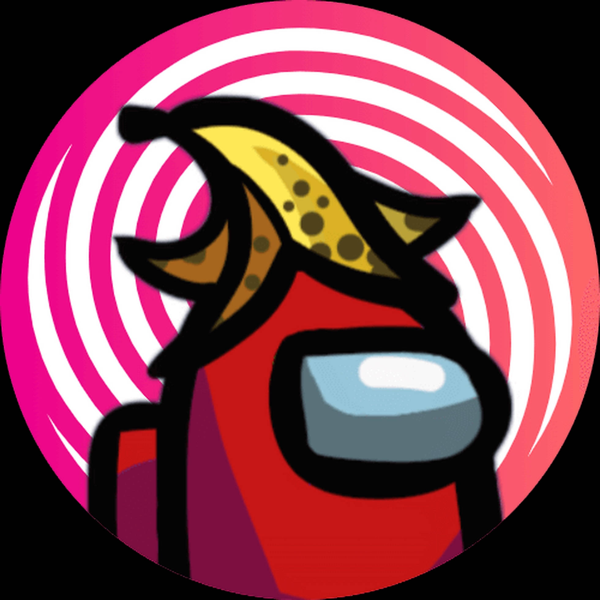 Among Us, red Among Us character, banana hat, Full HD Desktop Wallpaper