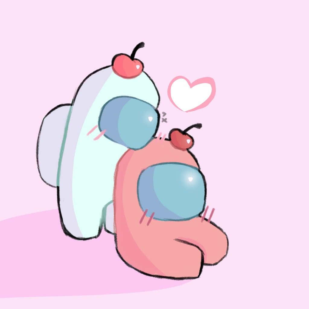 Among Us, cherry-topped, cuddle, SD Desktop Wallpaper