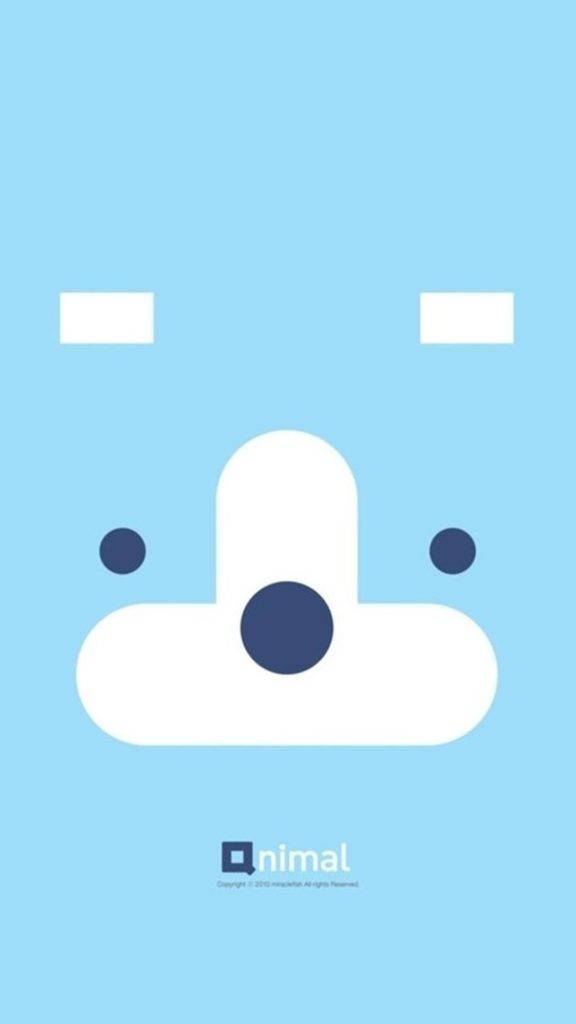 Cute Android, blue bear, minimalist white bear face, SD Phone Wallpaper