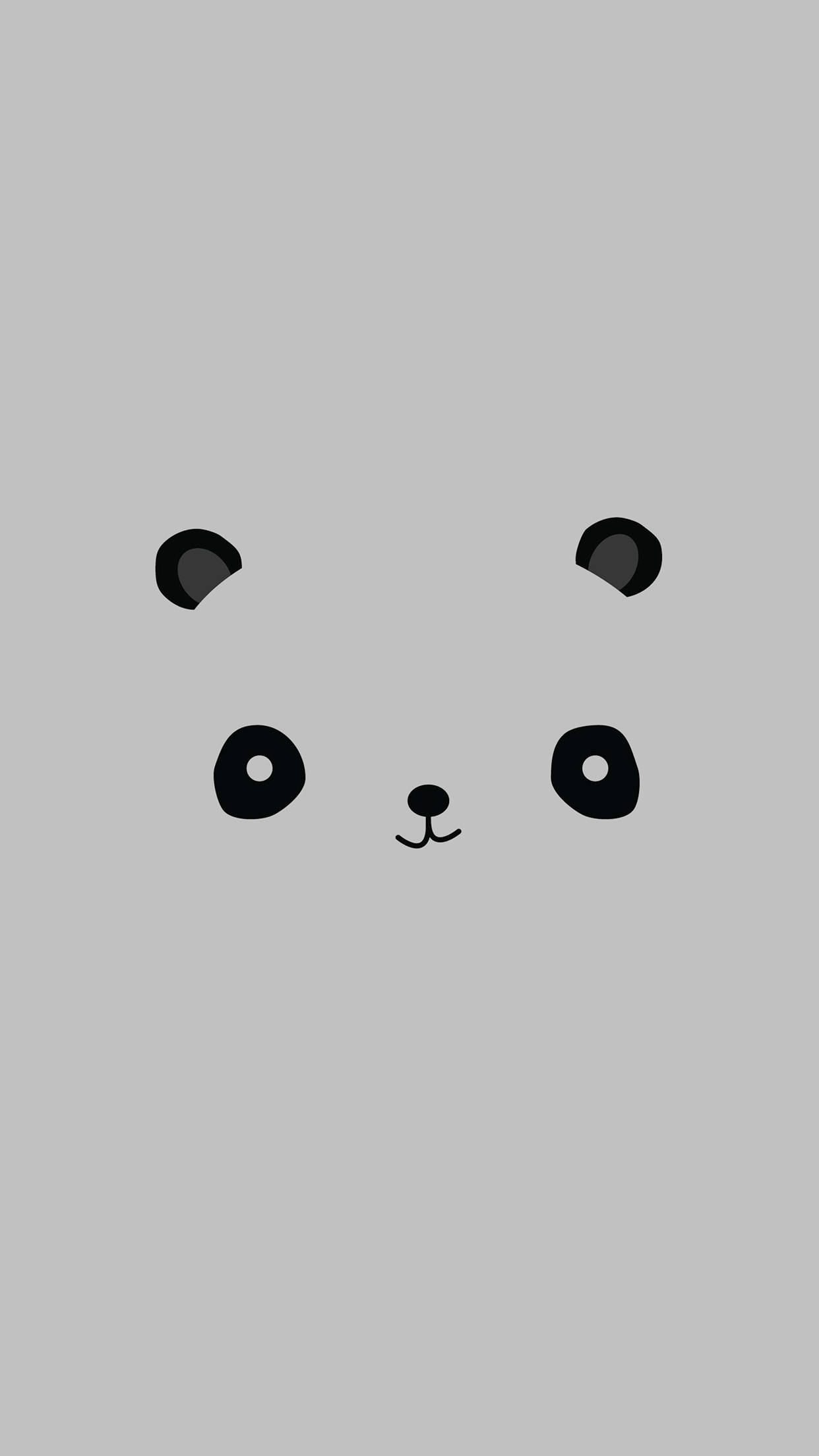 minimal panda, cute android, black and white, Full HD Phone Wallpaper