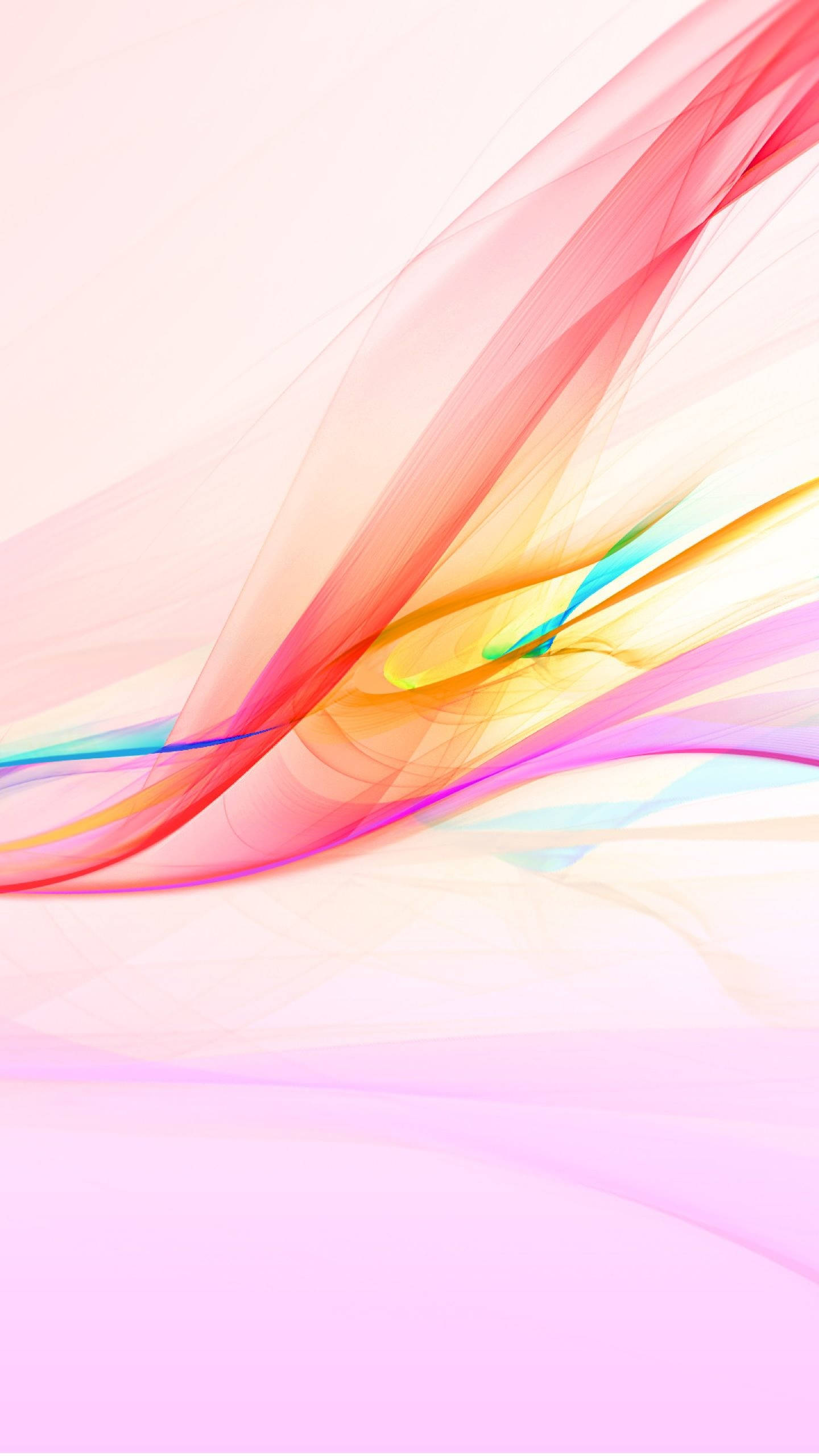 Cute Android, rainbow colors, translucent ribbons, 2K Phone Wallpaper