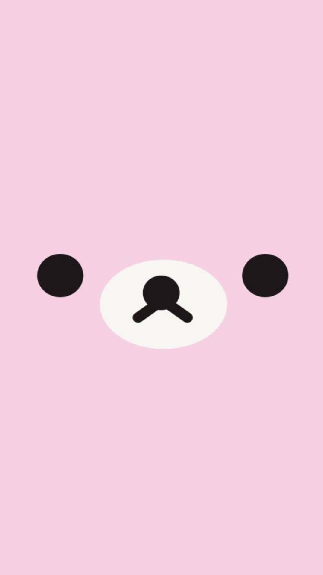 kawaii emoticon, pink background, white oval face, Full HD Phone Wallpaper