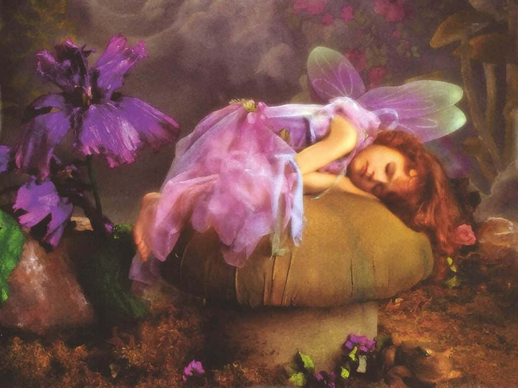 Cute Angels, sleeping fairy, translucent wings, SD Desktop Wallpaper