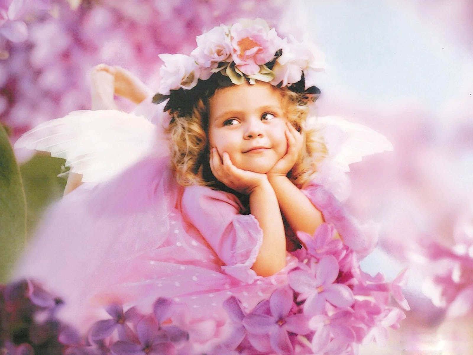 Cute Angels, cherubs, pink fairy costume, HD Desktop Wallpaper