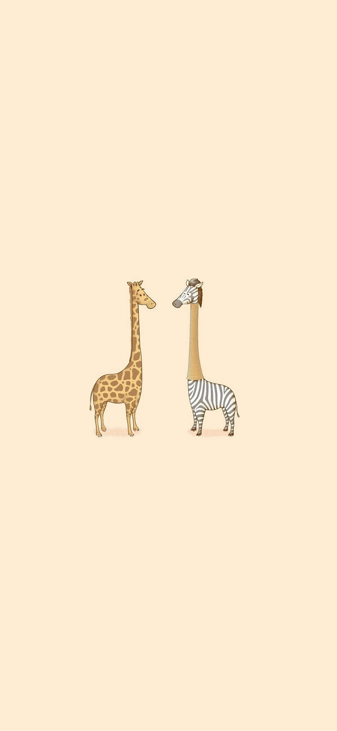 giraffes, brown spots, zebra stripes, Full HD Phone Wallpaper