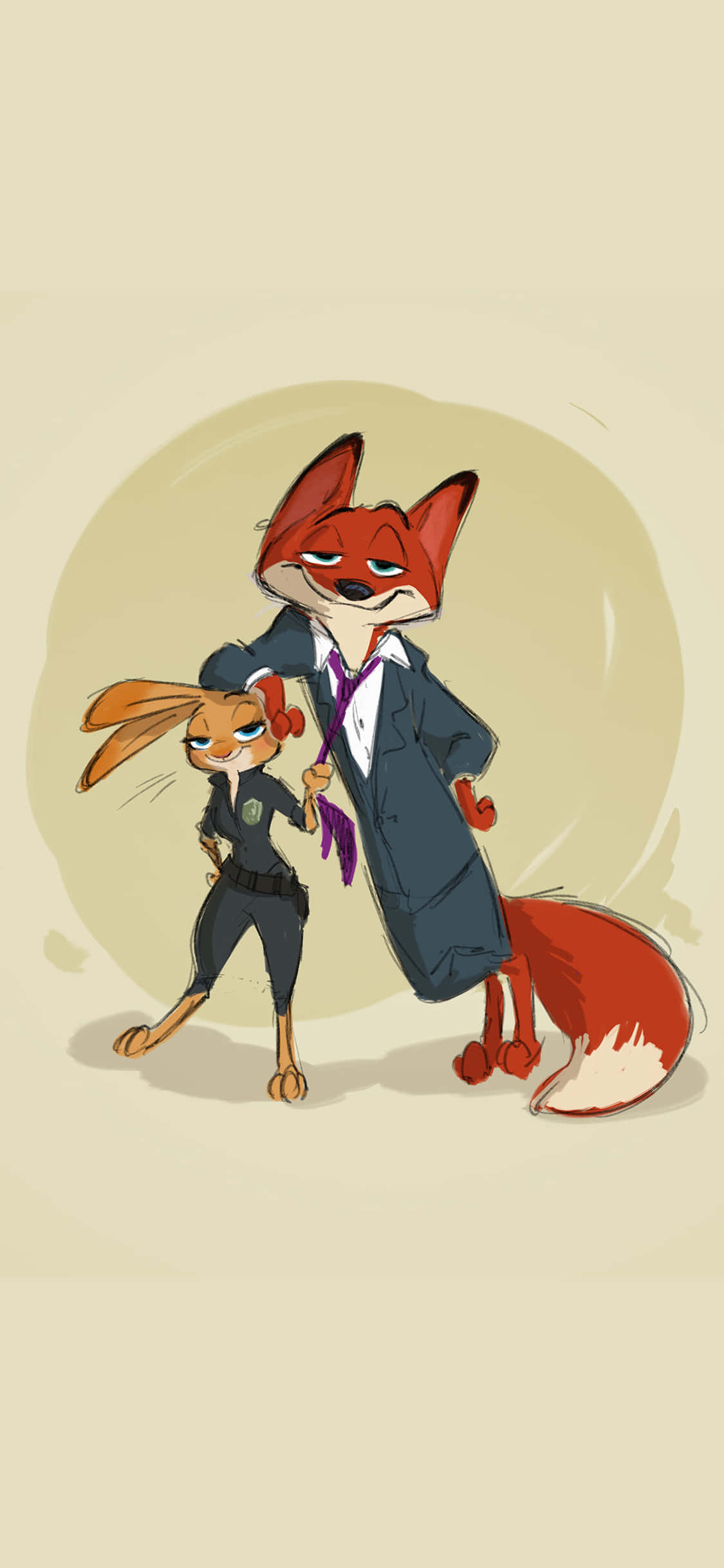 fox, suit, rabbit, Full HD Phone Wallpaper
