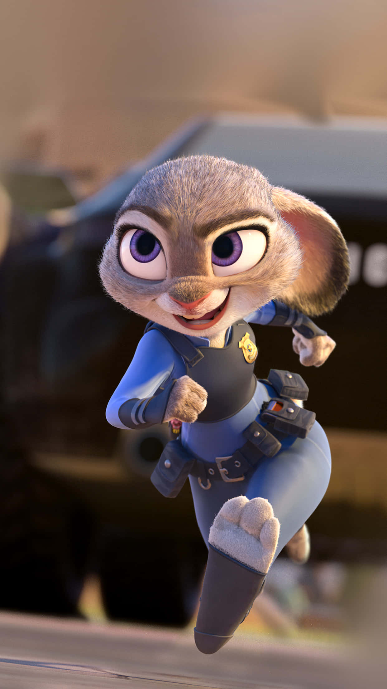 cartoon character, animated rabbit cop, blue uniform, Full HD Phone Wallpaper