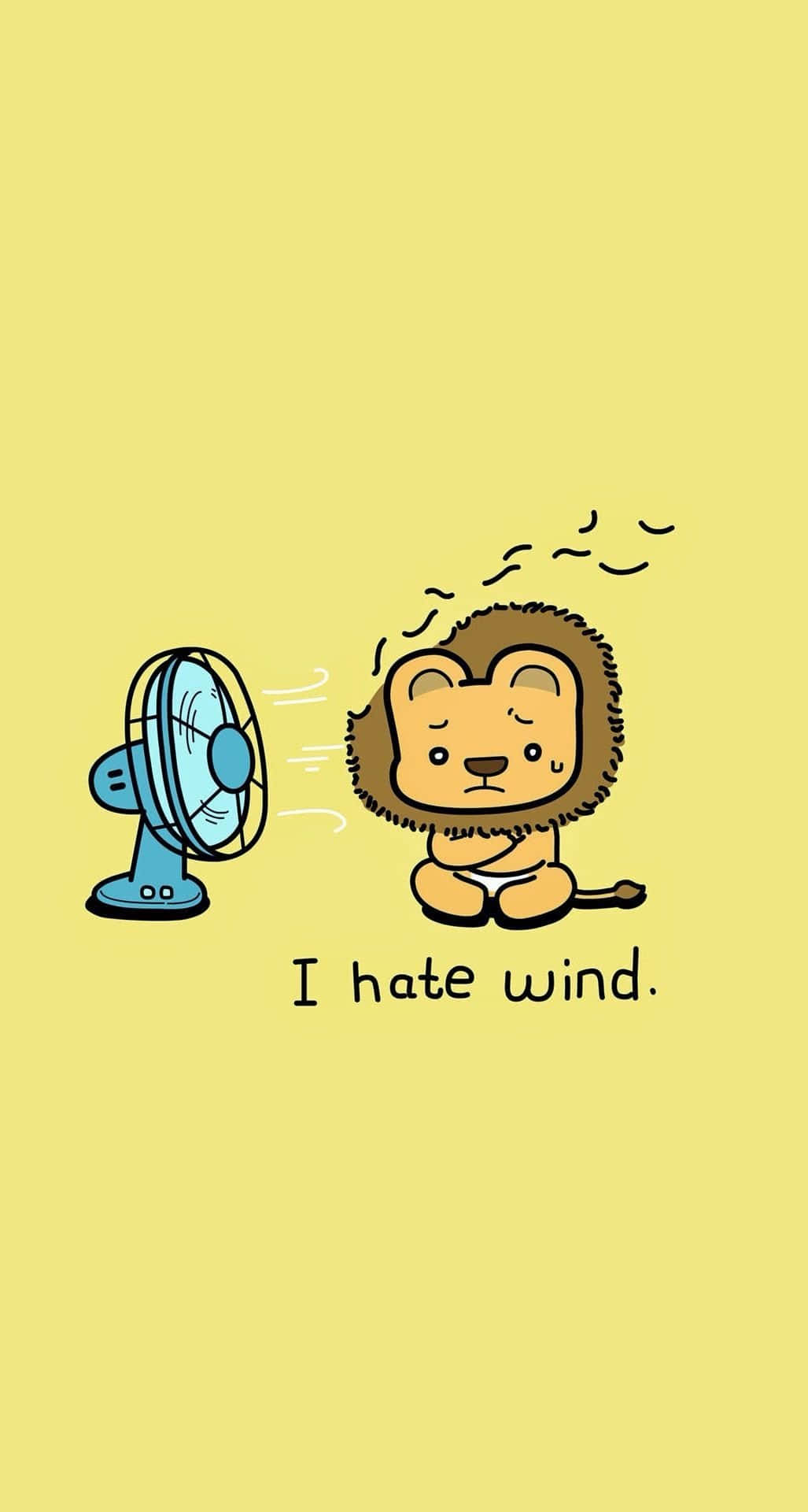 Cute Animals Cartoon, lion, electric fan, Full HD Phone Wallpaper