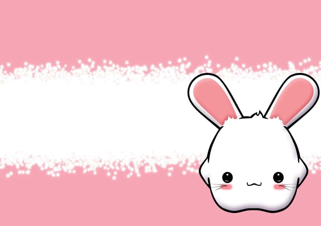Cute Animals Cartoon, blushing bunny, white kawaii bunny, SD Desktop Wallpaper