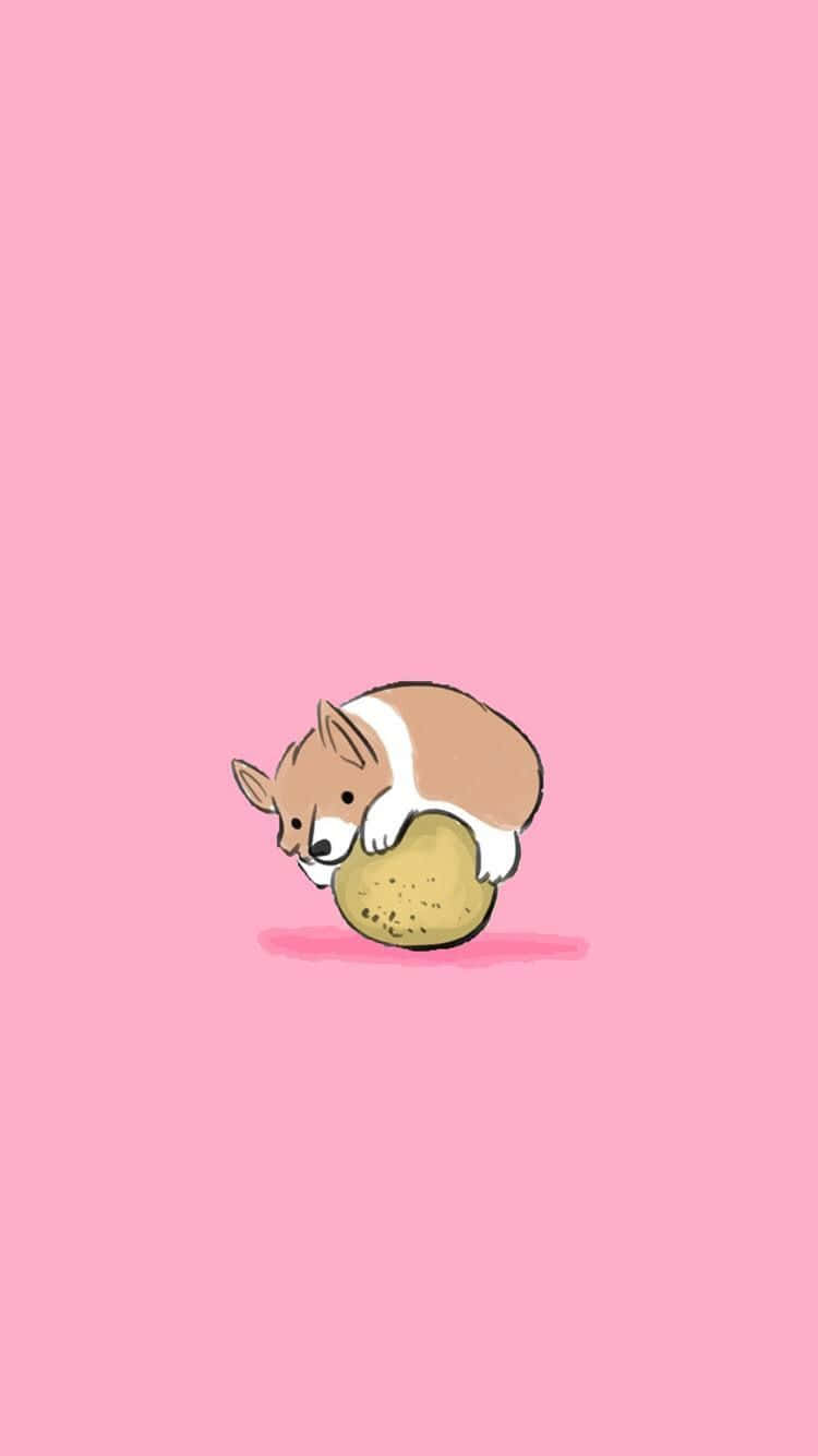 cute animals cartoon, cartoon corgi puppy, potato, HD Phone Wallpaper