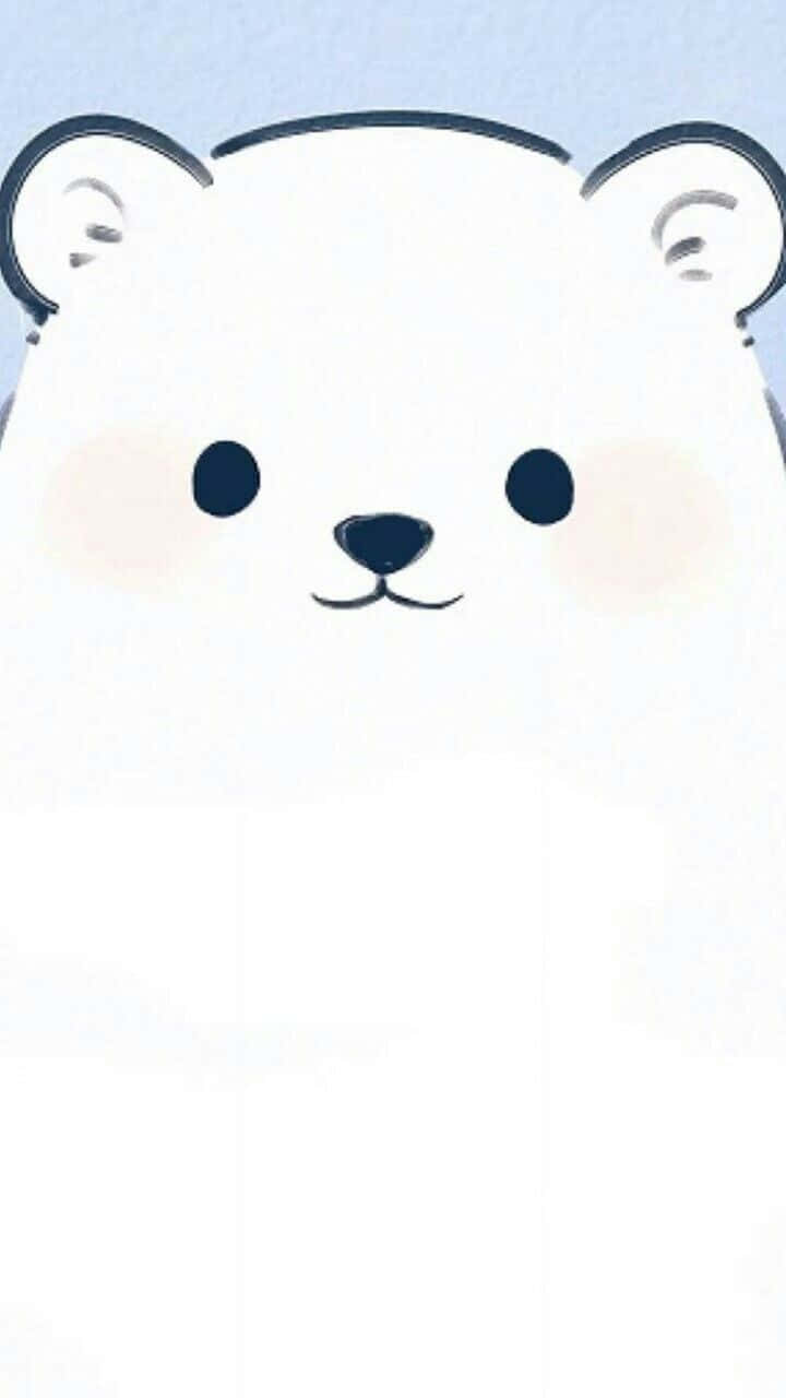 white polar bear, blue background, minimalist polar bear face, HD Phone Wallpaper