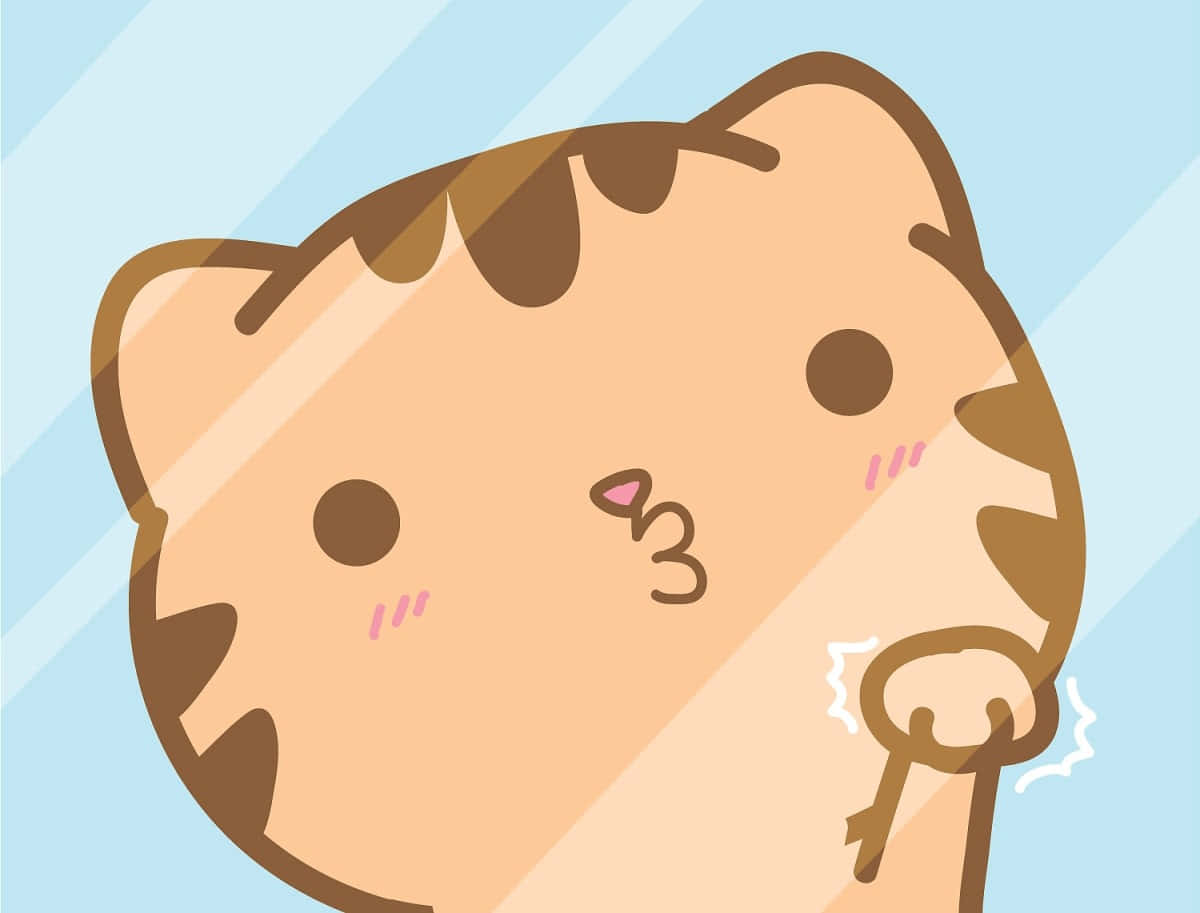 cute animations, cartoon cat, brown stripes, SD Desktop Wallpaper