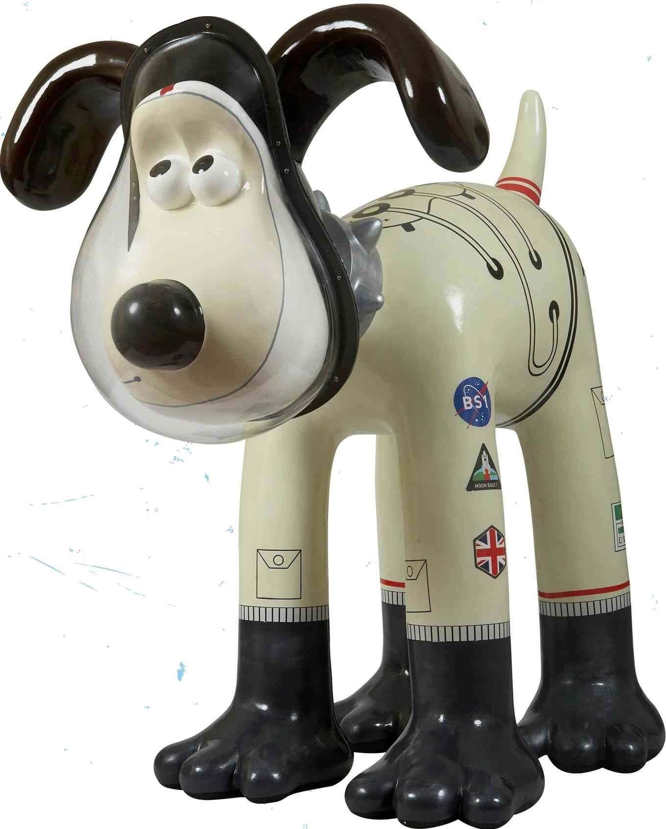 glossy cartoon dog statue, black ears and paws, British flag, HD Phone Wallpaper