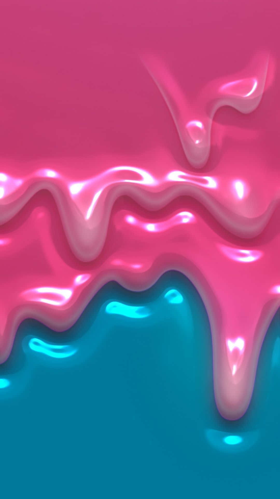 3D Girly world, vibrant pink, teal liquid, Full HD Phone Wallpaper