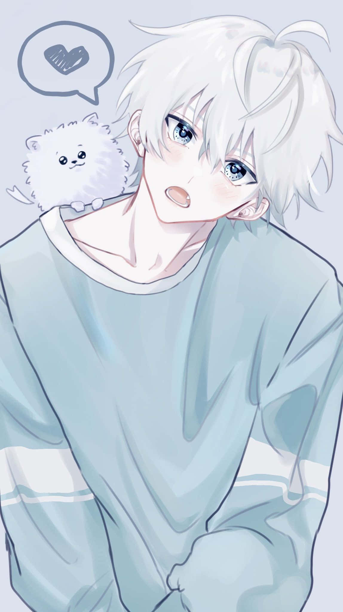 white hair, blue eyes, fluffy white cat, Full HD Phone Wallpaper