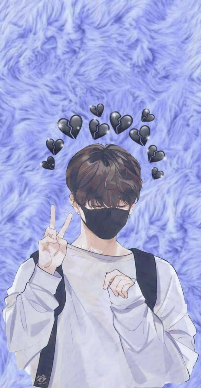 cute boy anime, masked anime boy, brown hair, HD Phone Wallpaper